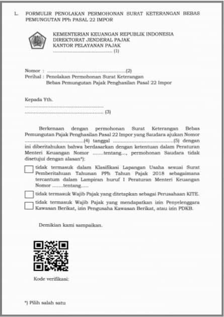 Importir terdampak COVID-19 bebas PPh 22 Impor, Ini contoh surat keterangan bebas pajak permohonan skb pph 22 impor hingga syaratnya!