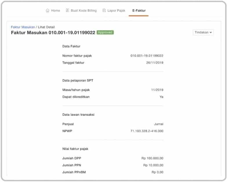 Penggunaan e-Faktur Online Klikpajak