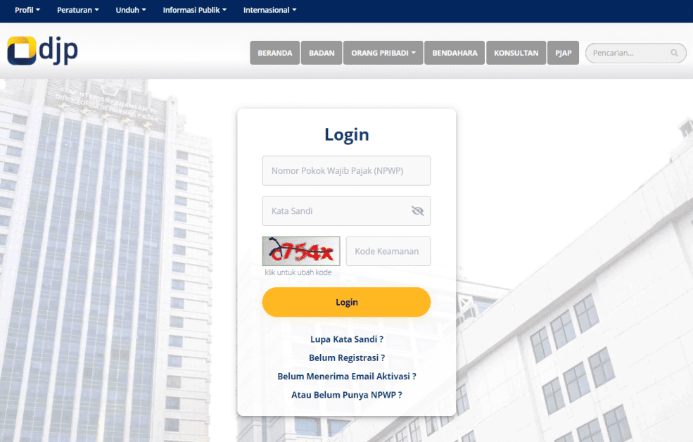 djp online spt tahunan pajak