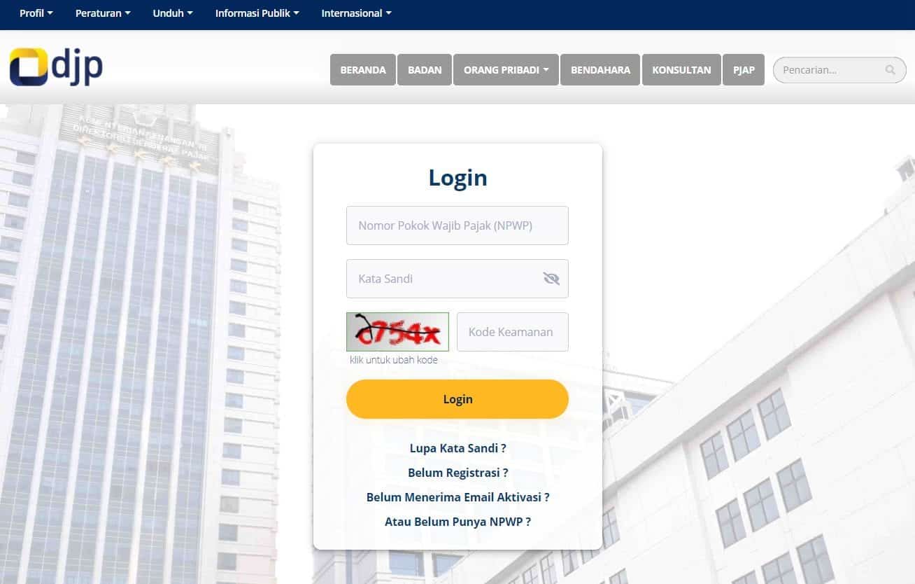djp online spt tahunan pajak