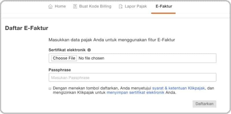 Penggunaan e-Faktur Online Klikpajak