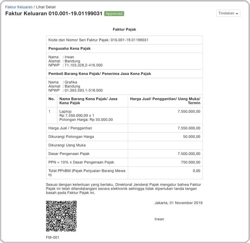 Penggunaan e-Faktur Online Klikpajak