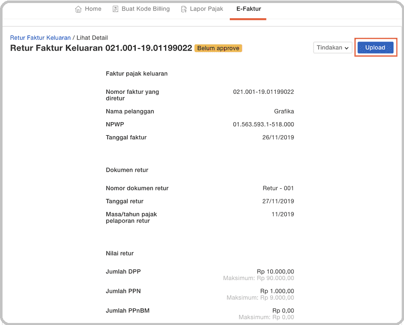 Penggunaan e-Faktur Online Klikpajak