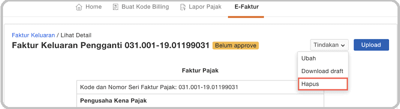 Penggunaan e-Faktur Online Klikpajak