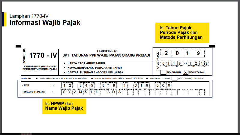 Contoh Pengisian Formulir SPT Tahunan 1770