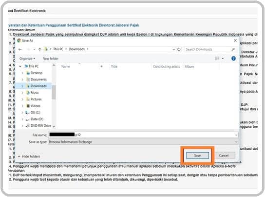 Cara Aktifkan Sertifikat Elektronik e Faktur, Install Sertifikat Digital eFaktur