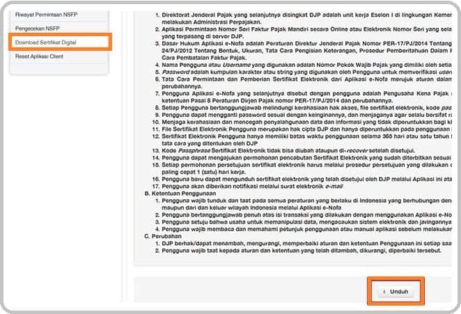 Cara Download Sertifikat Elektronik eFaktur