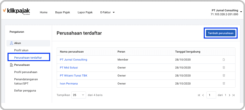 Klikpajak Multi User & Klikapajak Multi Company Gratis dan Unlimited