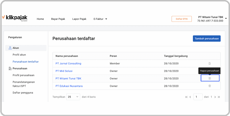 Klikpajak Multi User & Klikapajak Multi Company Gratis dan Unlimited