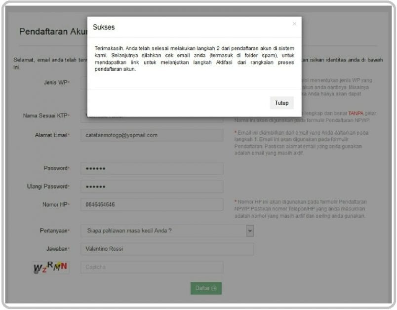Cara Membuat NPWP Online, Cara Daftar NPWP Online dan cara bikin NPWP online