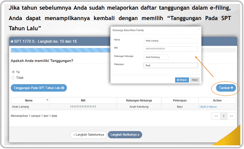 Tanggungan pada SPT Tahun Lalu
