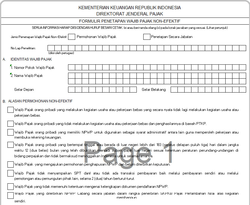 Wajib Pajak Non Efektif, Apakah NPWP NE Bisa Digunakan Lagi?