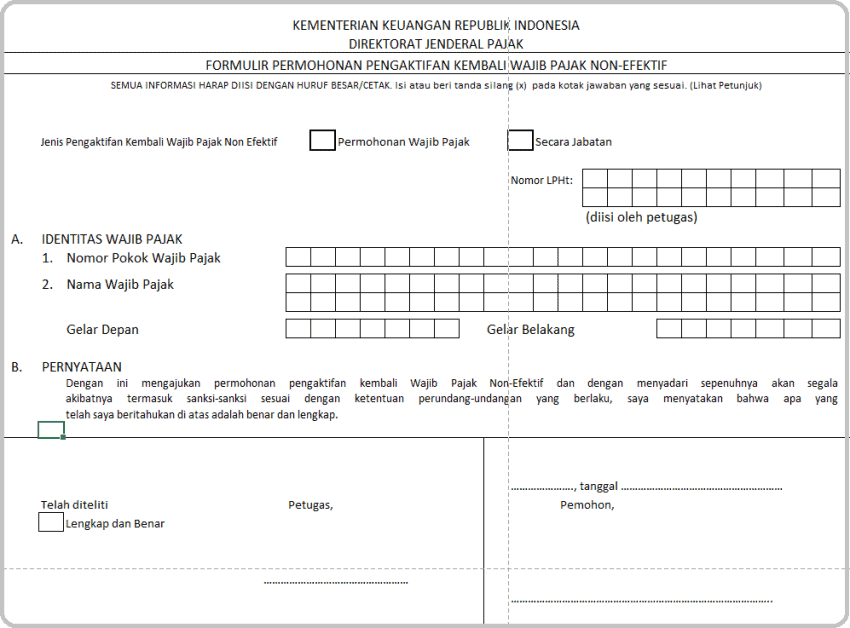 Wajib Pajak Non Efektif, Apakah NPWP NE Bisa Digunakan Lagi?