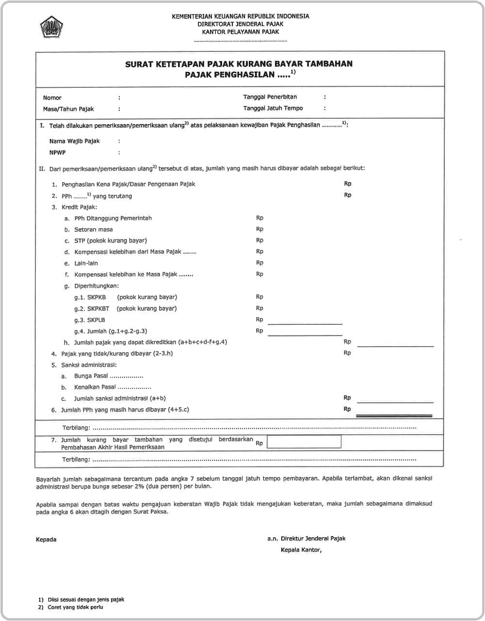 Surat Ketetapan Pajak dalam Pemeriksaan Pajak