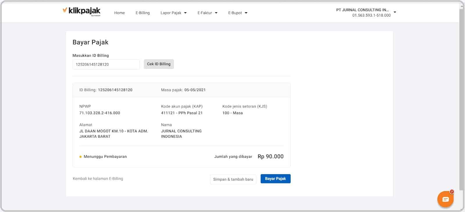 eBilling Klikpajak: Cara Bayar e Billing, e-Billing Pajak Online di Mekari Pay