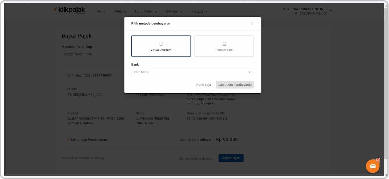 eBilling Klikpajak: Cara Bayar e Billing, e-Billing Pajak Online di Mekari Pay