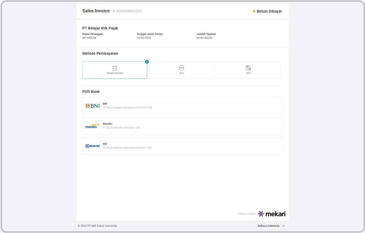 eBilling Klikpajak: Cara Bayar e Billing, e-Billing Pajak Online di Mekari Pay