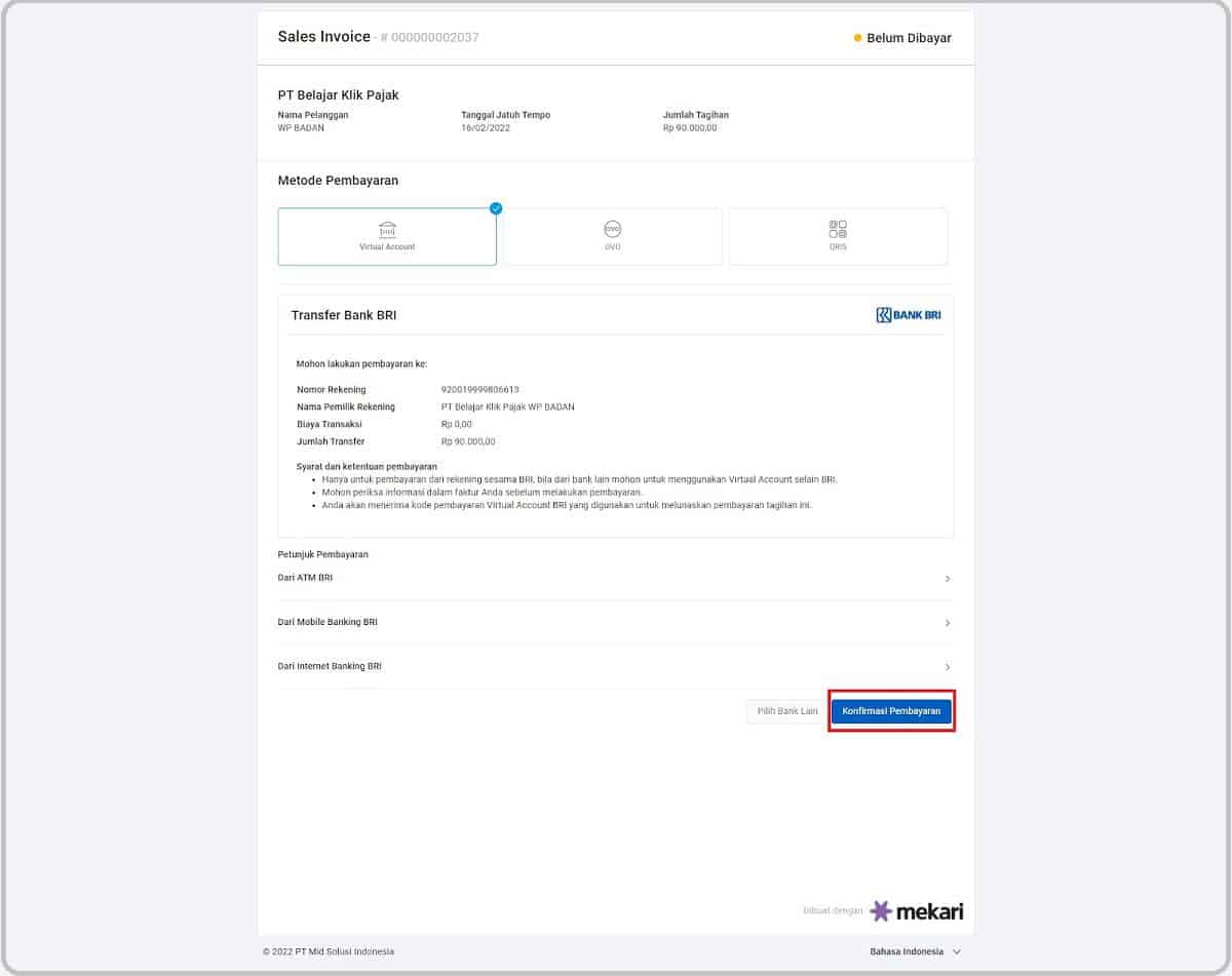 eBilling Klikpajak: Cara Bayar e Billing, e-Billing Pajak Online di Mekari Pay