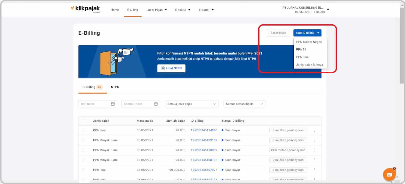 eBilling Klikpajak: Cara Bayar e Billing, e-Billing Pajak Online di Mekari Pay