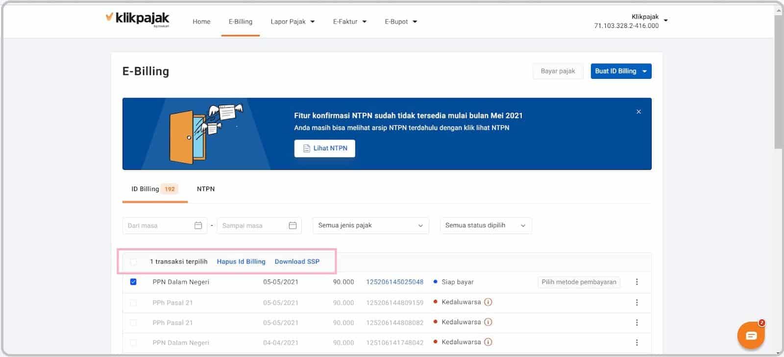 eBilling Klikpajak: Cara Bayar e Billing, e-Billing Pajak Online di Mekari Pay