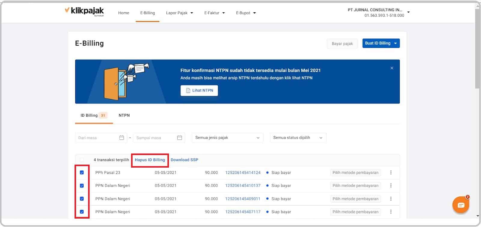 eBilling Klikpajak: Cara Bayar e Billing, e-Billing Pajak Online di Mekari Pay