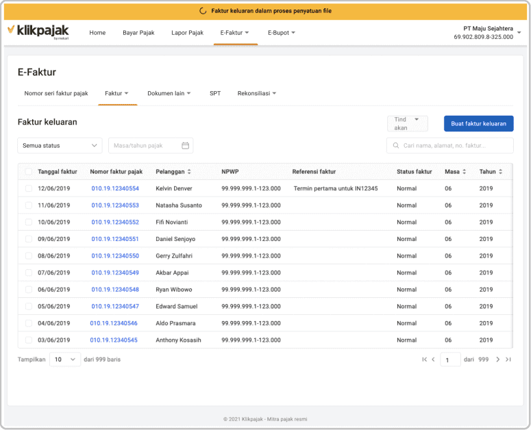 Download Faktur Keluaran (Unduh Faktur Keluaran) di Fitur Bulk Download