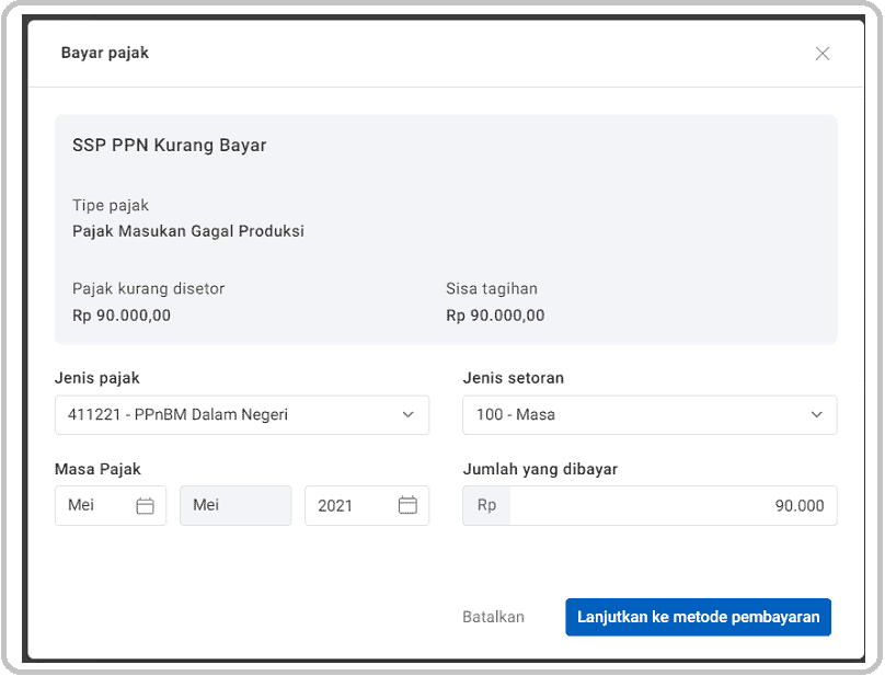 Cara Bayar Pajak Terutang di Halaman SPT PPN e-Faktur Klikpajak