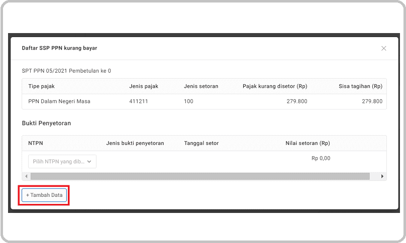 Cara Bayar Pajak Terutang di Halaman SPT PPN e-Faktur Klikpajak