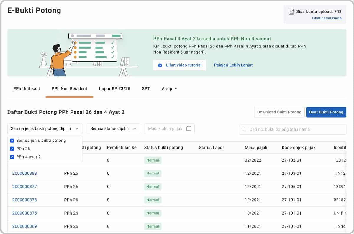 e-Bupot Pajak : Penggunaan eBupot Unifikasi dan Berbasis API