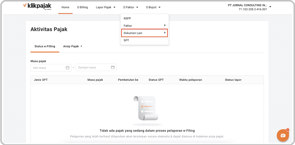 Beda PSE dan PPN PMSE, Perusahaan pemungut PPMSE, Cara Input Data Dokumen Lain PPN PMSE