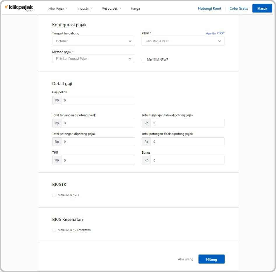 Kalkulator PPh 21 Klikpajak: Tutorial Hitung Pajak Penghasilan PPh21