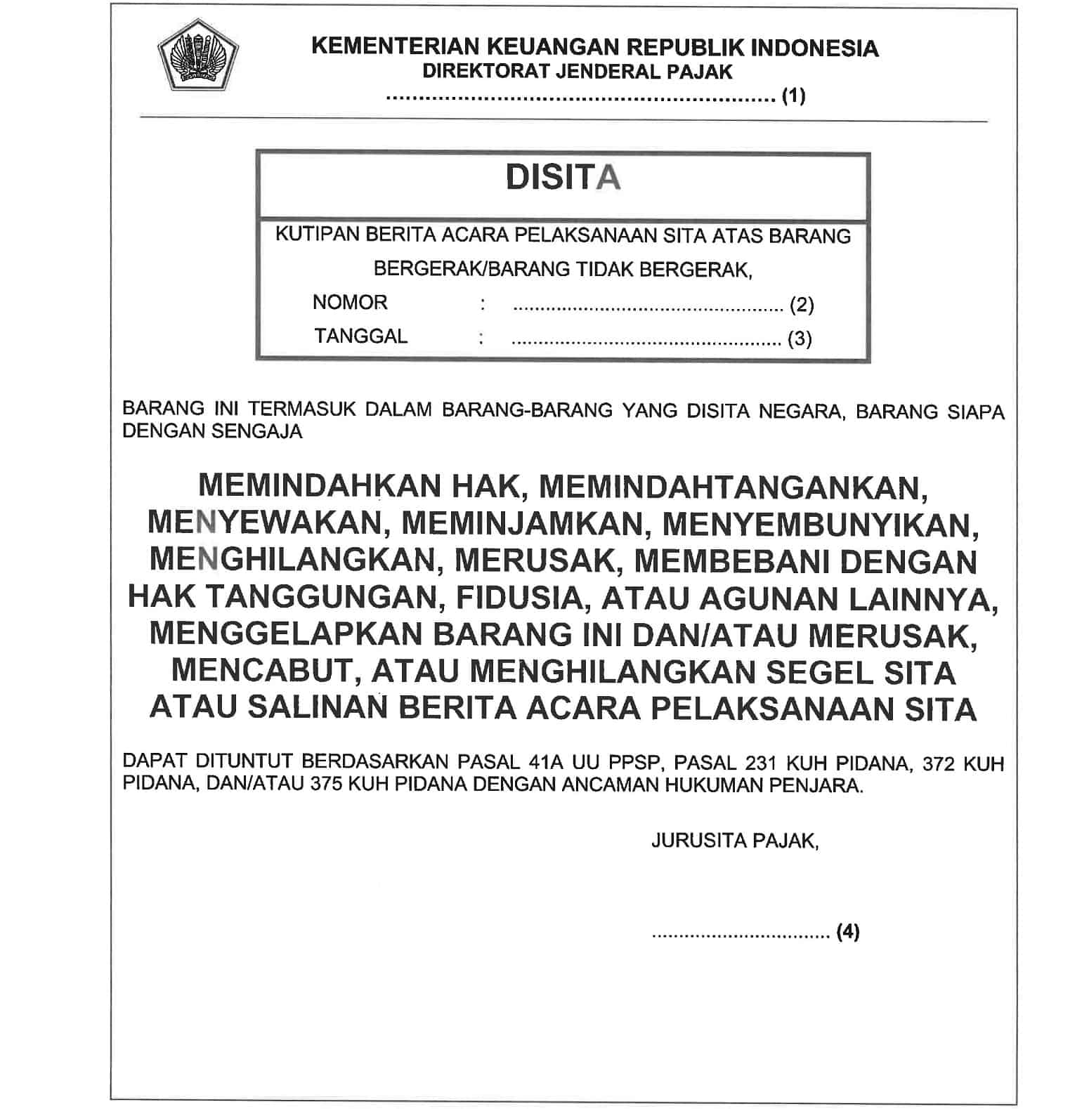 Tindakan dan Ketentuan Penagihan Pajak, dasar penagihan pajak