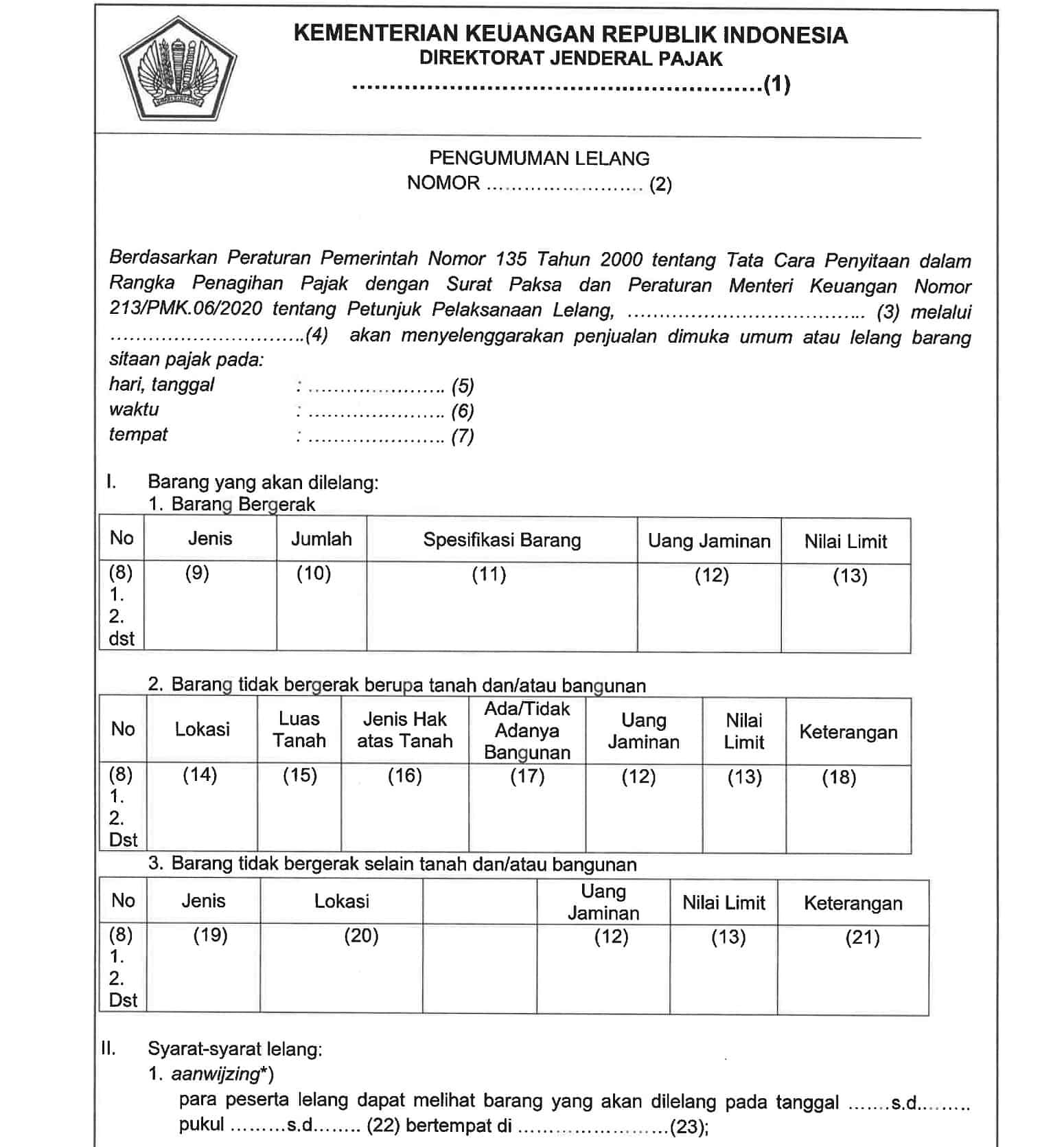 Tindakan dan Ketentuan Penagihan Pajak, dasar penagihan pajak