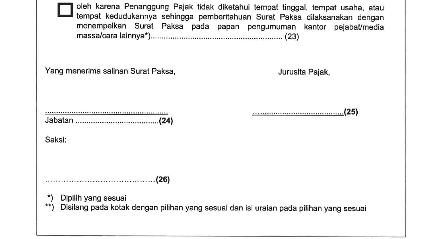 Tindakan dan Ketentuan Penagihan Pajak, dasar penagihan pajak