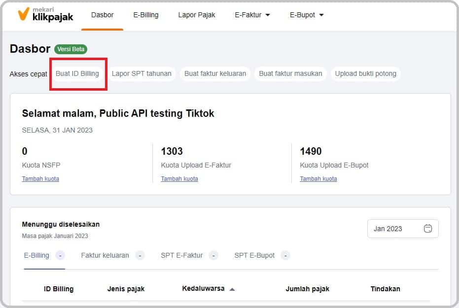 Cara Buat e Billing PPh Pasal 4 Ayat 2 atau membuat kode billing PPh Final