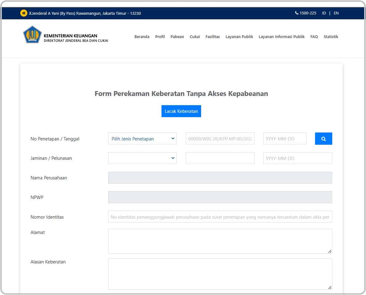 Pengajuan Keberatan Bea Cukai online