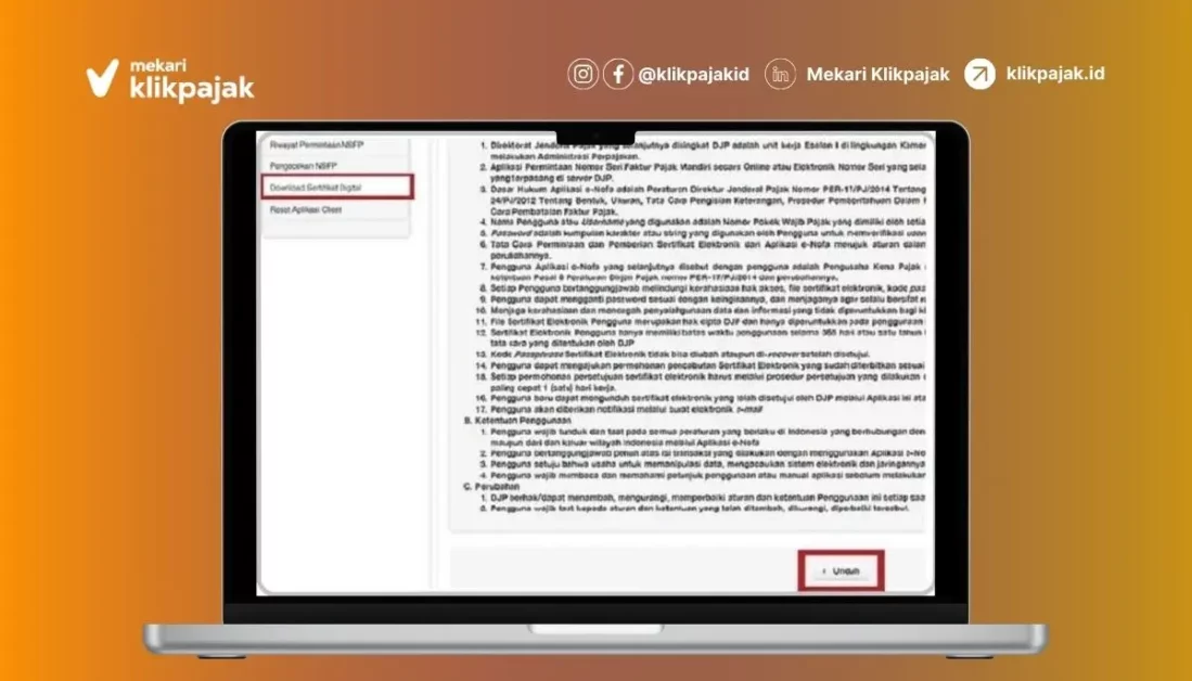 Cara Memasukkan Sertifikat Elektronik di Web e-Faktur