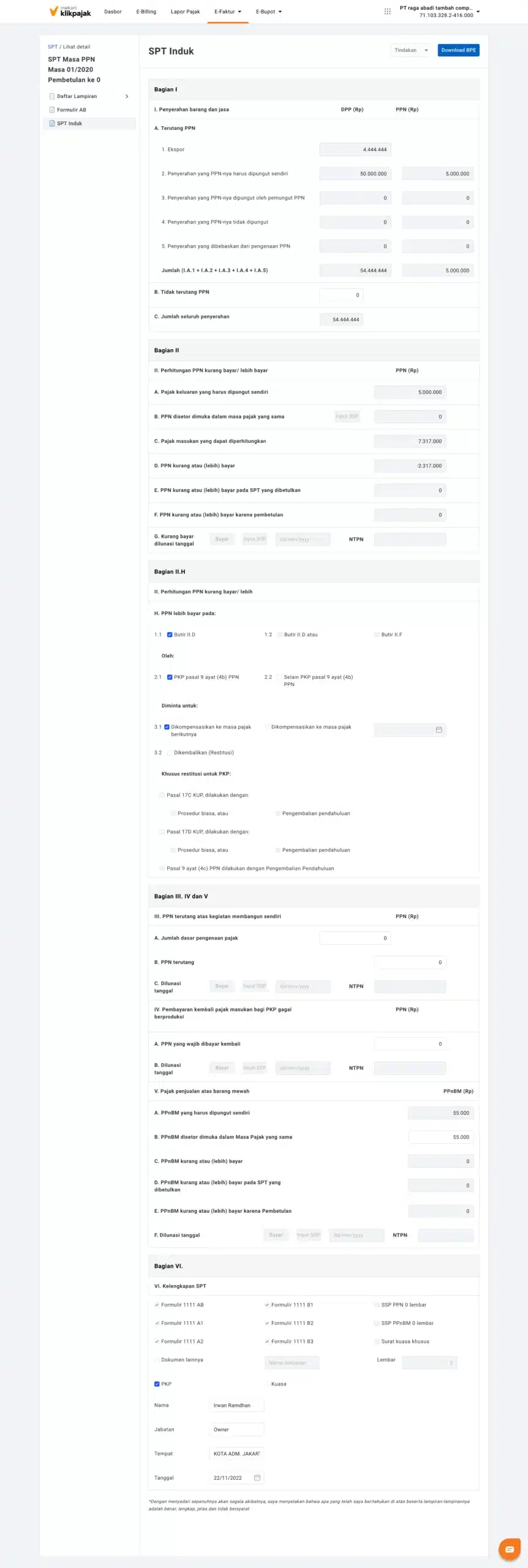 SPT Masa PPN 1111 form induk