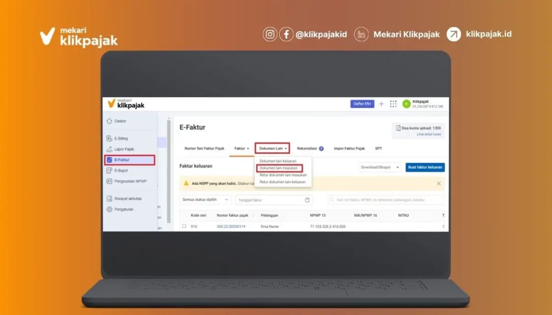 Cara Input PIB di eFaktur