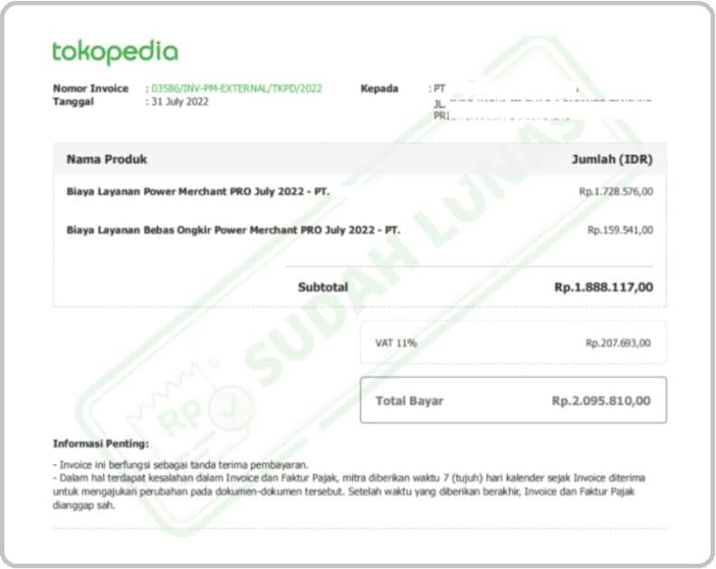 Cara Mendapatkan Faktur Pajak Tokopedia