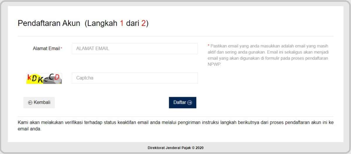 Cara Pendaftaran di Aplikasi e-Registrasi Pajak e-Reg