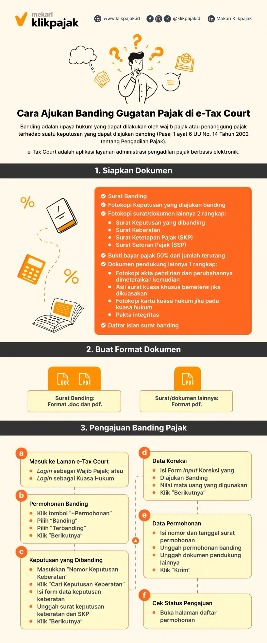 Infografis Cara Mengajukan Banding Gugatan Pajak di e-Tax Court