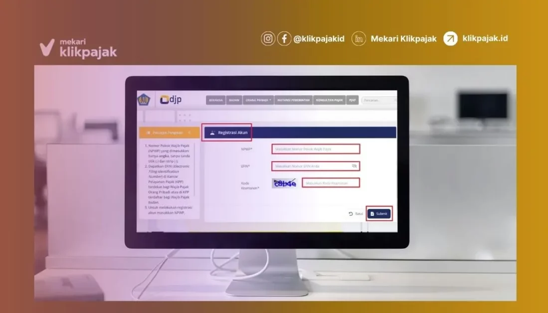 Klikpajak_Daftar Akun DJP Online