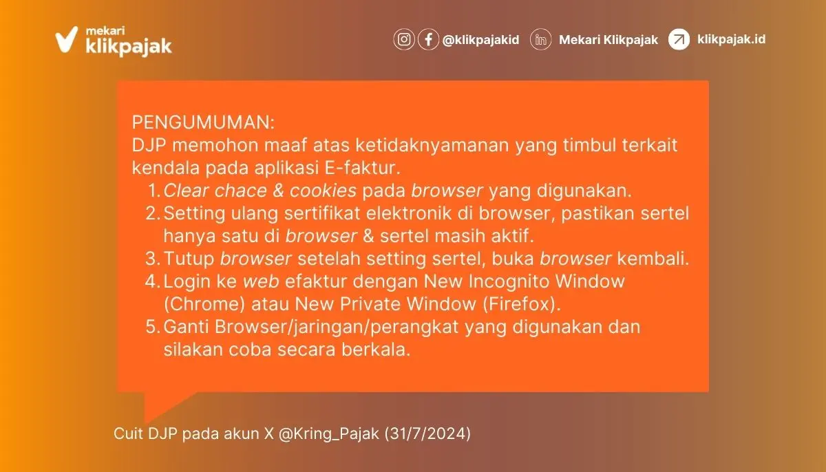 Web eFaktur Error